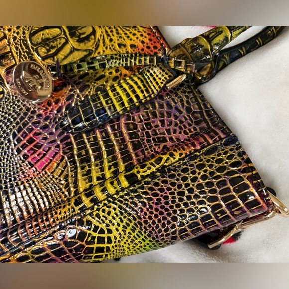 Brahmin Small Ashlee Satchel in Neon Lights Rtl $315 offering at 37% off retail - Picture 10 of 11